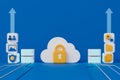Cloud computing technology 3d render. Royalty Free Stock Photo