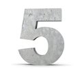 3D rendering concrete number 5 five. 3D render Illustration Royalty Free Stock Photo