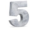 3D rendering concrete number 5 five. 3D render Illustration Royalty Free Stock Photo