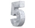3D rendering concrete number 5 five. 3D render Illustration Royalty Free Stock Photo