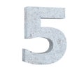 3D rendering concrete number 5 five. 3D render Illustration. Royalty Free Stock Photo