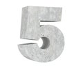 3D rendering concrete number 5 five. 3D render Illustration Royalty Free Stock Photo