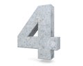 3D rendering concrete number 4 four. 3D render Illustration. Royalty Free Stock Photo