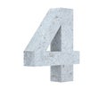 3D rendering concrete number 4 four. 3D render Illustration. Royalty Free Stock Photo