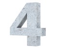 3D rendering concrete number 4 four. 3D render Illustration. Royalty Free Stock Photo