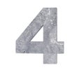 3D rendering concrete number 4 four. 3D render Illustration Royalty Free Stock Photo
