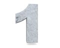 3D rendering concrete number 1 one. 3D render Illustration. Royalty Free Stock Photo