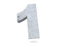 3D rendering concrete number 1 one. 3D render Illustration. Royalty Free Stock Photo