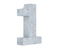 3D rendering concrete number 1 one. 3D render Illustration. Royalty Free Stock Photo