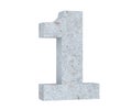 3D rendering concrete number 1 one. 3D render Illustration. Royalty Free Stock Photo