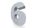 3D rendering concrete number 6 six. 3D render Illustration. Royalty Free Stock Photo