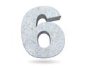 3D rendering concrete number 6 six. 3D render Illustration. Royalty Free Stock Photo