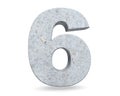 3D rendering concrete number 6 six. 3D render Illustration. Royalty Free Stock Photo