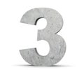 3D rendering concrete number 3 three. 3D render Illustration Royalty Free Stock Photo