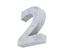 3D rendering concrete number 2 two. 3D render Illustration. Royalty Free Stock Photo