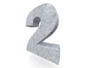 3D rendering concrete number 2 two. 3D render Illustration. Royalty Free Stock Photo