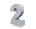 3D rendering concrete number 2 two. 3D render Illustration. Royalty Free Stock Photo