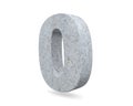 3D rendering concrete number 0 zero. 3D render Illustration. Royalty Free Stock Photo