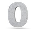 3D rendering concrete number 0 zero. 3D render Illustration Royalty Free Stock Photo