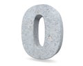 3D rendering concrete number 0 zero. 3D render Illustration. Royalty Free Stock Photo