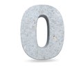 3D rendering concrete number 0 zero. 3D render Illustration. Royalty Free Stock Photo