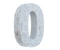 3D rendering concrete number 0 zero. 3D render Illustration. Royalty Free Stock Photo