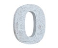 3D rendering concrete number 0 zero. 3D render Illustration. Royalty Free Stock Photo