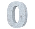 3D rendering concrete number 0 zero. 3D render Illustration. Royalty Free Stock Photo