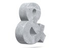 3D rendering concrete symbol - ampersand. 3D render Illustration