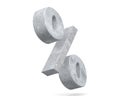 3D rendering concrete symbol - percent. 3D render Illustration Royalty Free Stock Photo
