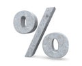 3D rendering concrete symbol - percent. 3D render Illustration. Royalty Free Stock Photo