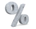 3D rendering concrete symbol - percent. 3D render Illustration. Royalty Free Stock Photo