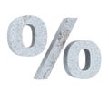 3D rendering concrete symbol - percent. 3D render Illustration. Royalty Free Stock Photo
