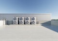 3d rendering of condenser unit or compressor.