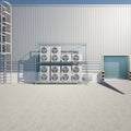 3d rendering of condenser unit for hvac system