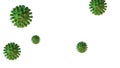 3D Rendering of contagious COVID-19, Flur or Coronavirus