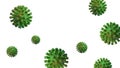 3D Rendering of contagious COVID-19, Flur or Coronavirus