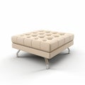 3d Rendering Of Contemporary Beige Leather Ottoman