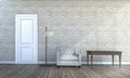 3d rendering contemporary furniture near brick wall room