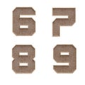 Corkboard style capital letter and digit alphabet - digits 6-9
