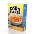 3D rendering of Corn Flakes paper packaging