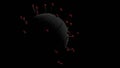 Corona virus particle on black background