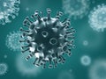 Coronavirus COVID-19, China virus, Bacteria, 3d rendering Royalty Free Stock Photo