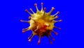 3D rendering, coronavirus cells covid-19 influenza flowing on background with chroma key blue screen as dangerous flu strain