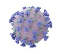 3D rendering of the coronavirus on a microscopic level isolated on white background. Microscope close-up of the covid-19 disease. Royalty Free Stock Photo