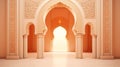 3d rendering of a corridor with arabic ornaments Generative AI