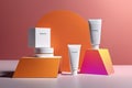 3 d rendering of cosmetic products with blank space3 d rendering of cosmetic products with blank