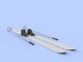 3D rendering of a couple pair of skis isolated in empty space