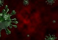 3d rendering of COVID-19 SARS,Coronaviridae , SARS-CoV, SARSCoV, virus 2020 , MERS-CoV ,chinese virus 2019-nCoV on red background Royalty Free Stock Photo