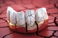 3D rendering of a cracked tooth depicting dental health issues